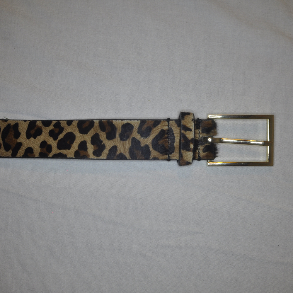 Talbots animal print pony hair belt  size Small